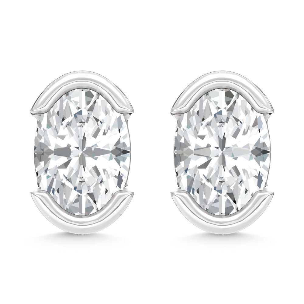 14K White Gold Lab Grown Diamond 1/2 Ct.Tw. Oval Stud Earrings