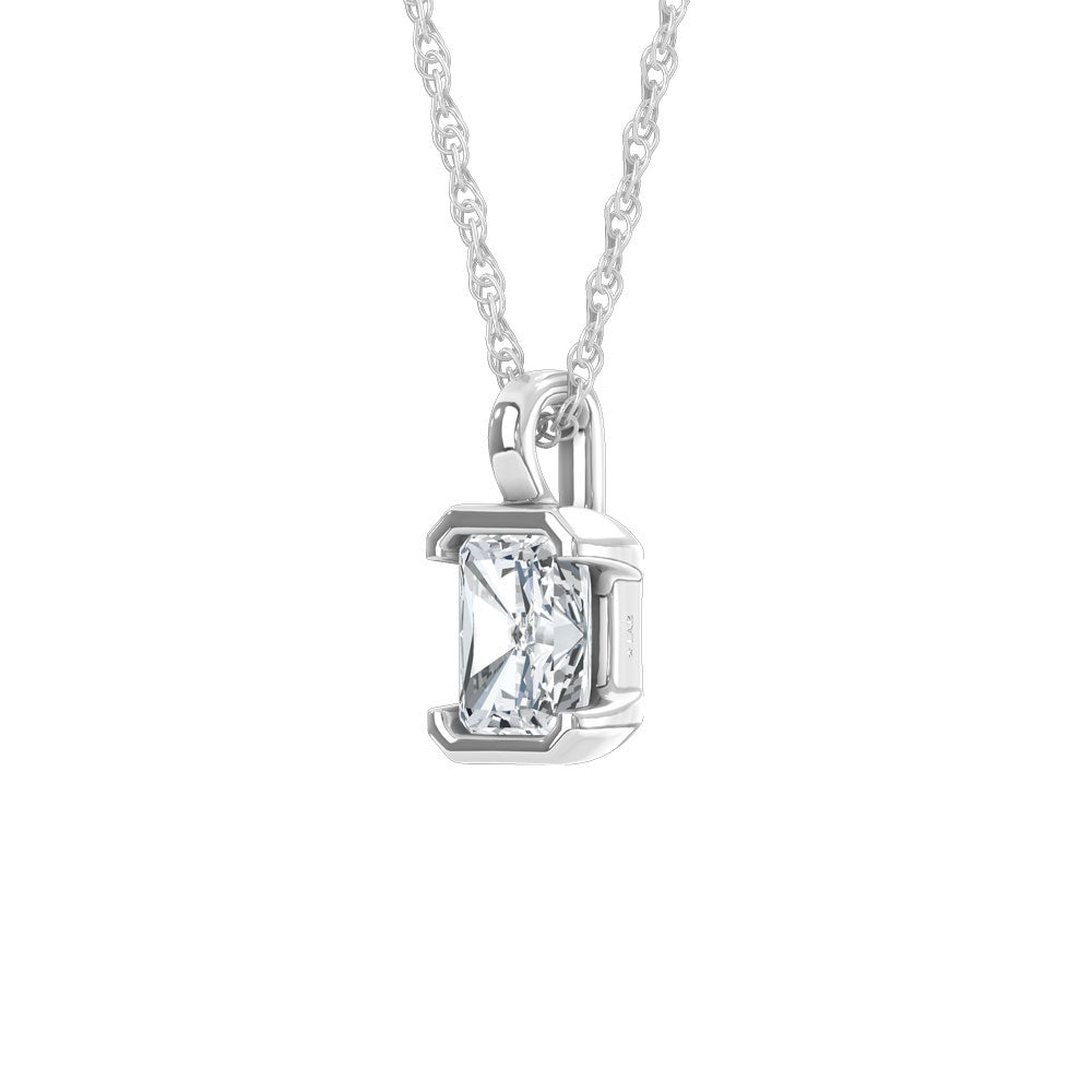 14K White Gold Lab Grown Diamond 1/2 Ct.Tw. Radiant Pendant