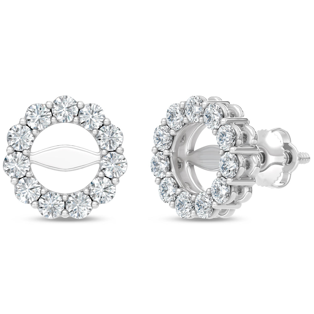 14K White Gold Lab Grown Diamond 3/4 Ct.Tw. Jacket Earrings