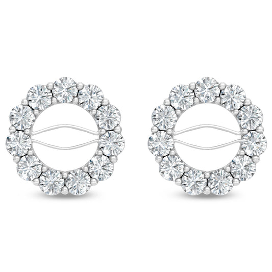 14K White Gold Lab Grown Diamond 3/4 Ct.Tw. Jacket Earrings