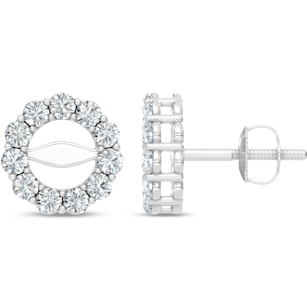 14K White Gold Lab Grown Diamond 3/4 Ct.Tw. Jacket Earrings