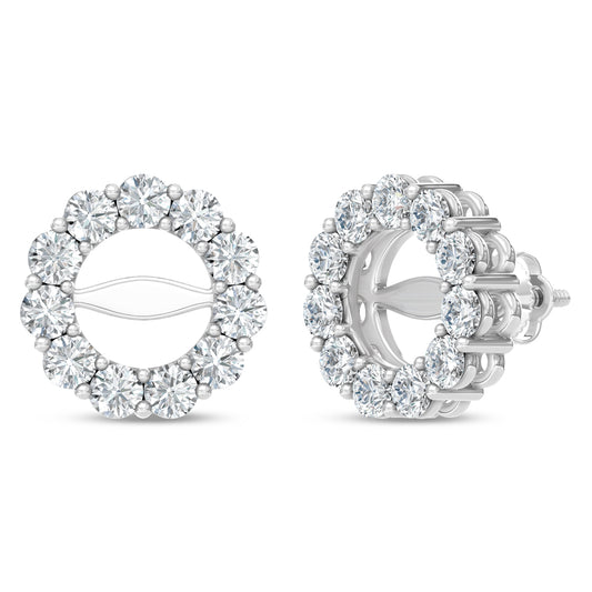 14K White Gold Lab Grown Diamond 1 5/8 Ct.Tw. Jacket Earrings