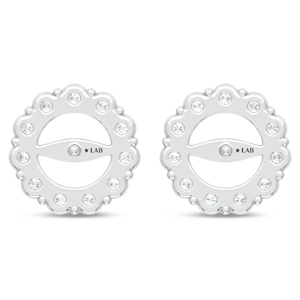 14K White Gold Lab Grown Diamond 1 5/8 Ct.Tw. Jacket Earrings