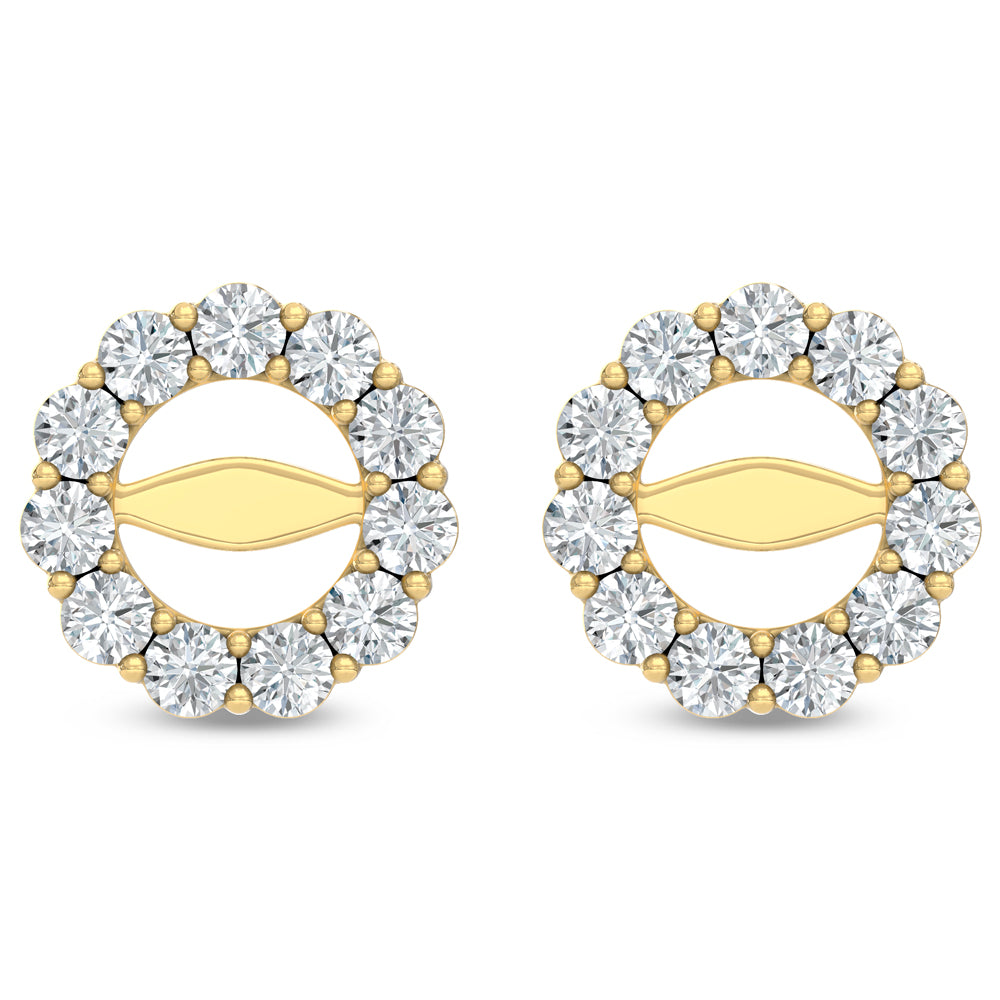 14K Yellow Gold Lab Grown Diamond 3/4 Ct.Tw. Jacket Earrings