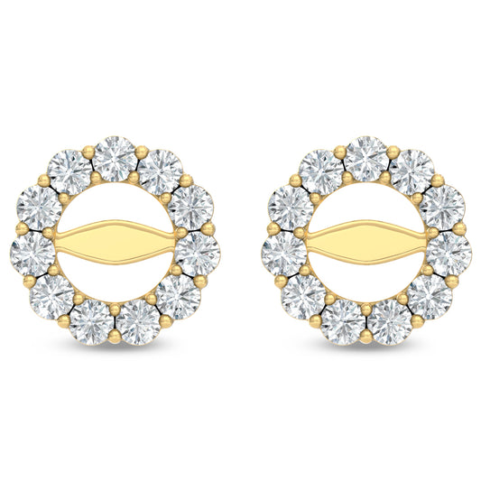 14K Yellow Gold Lab Grown Diamond 3/4 Ct.Tw. Jacket Earrings