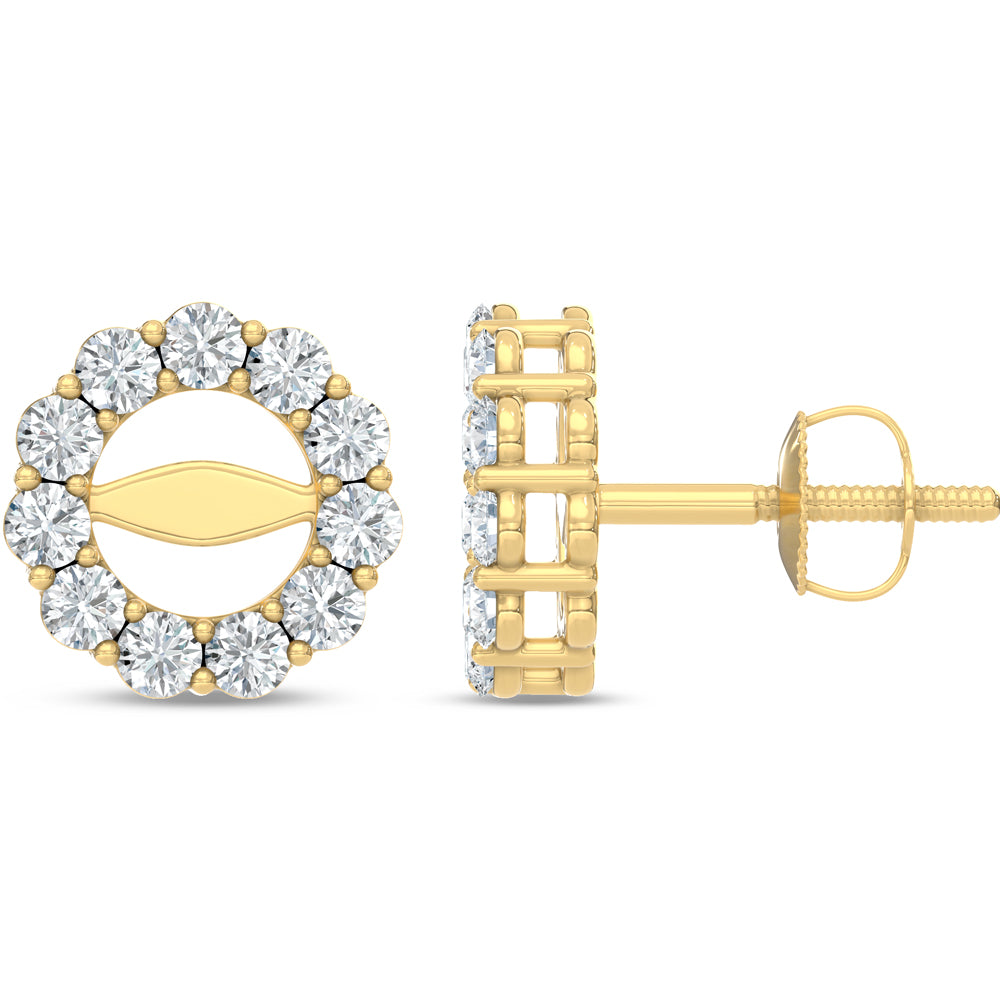 14K Yellow Gold Lab Grown Diamond 3/4 Ct.Tw. Jacket Earrings