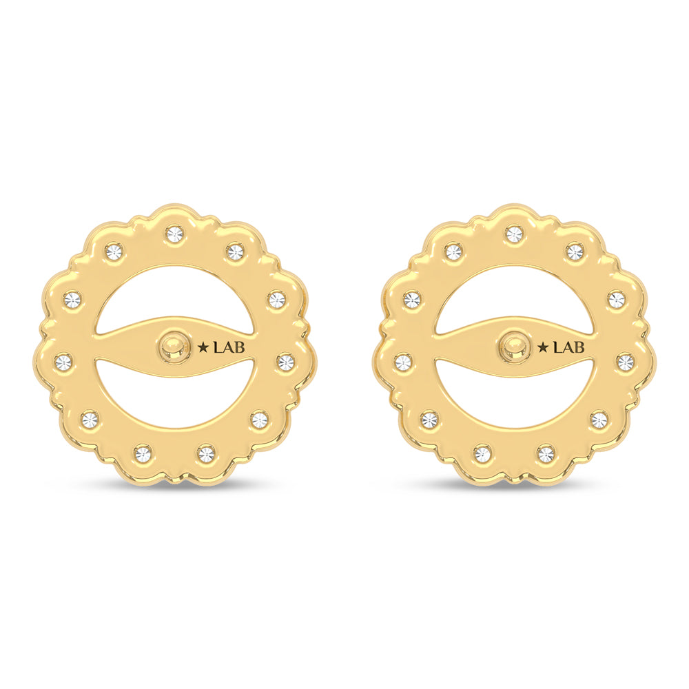 14K Yellow Gold Lab Grown Diamond 3/4 Ct.Tw. Jacket Earrings