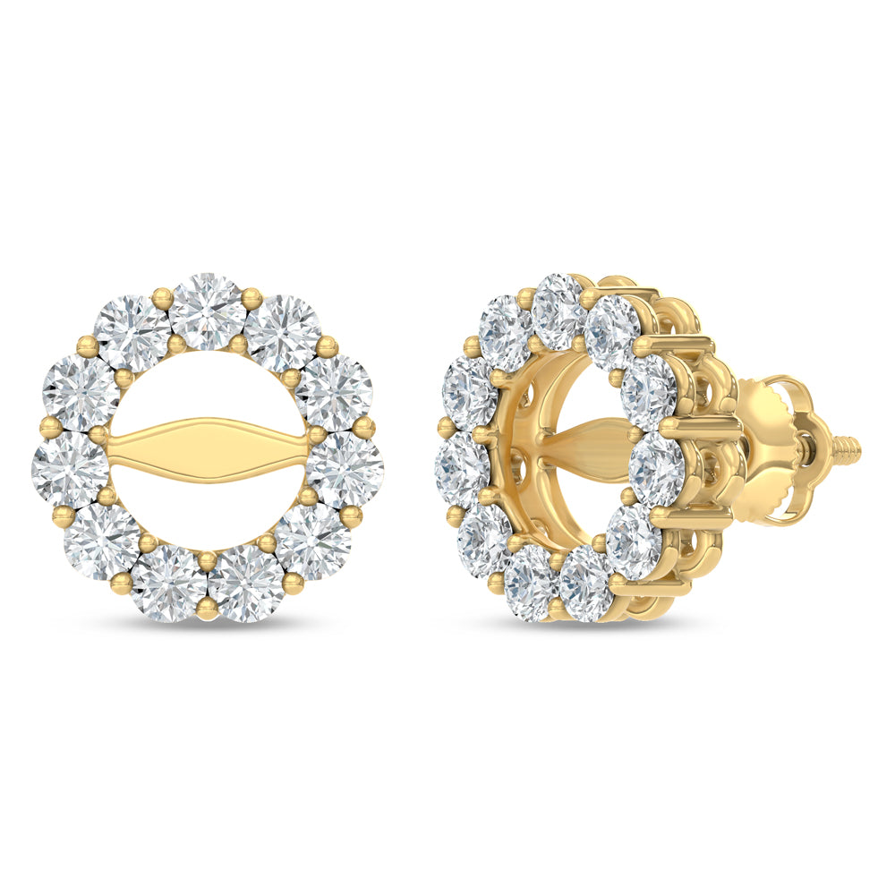 14K Yellow Gold Lab Grown Diamond 1 1/10 Ct.Tw. Jacket Earrings