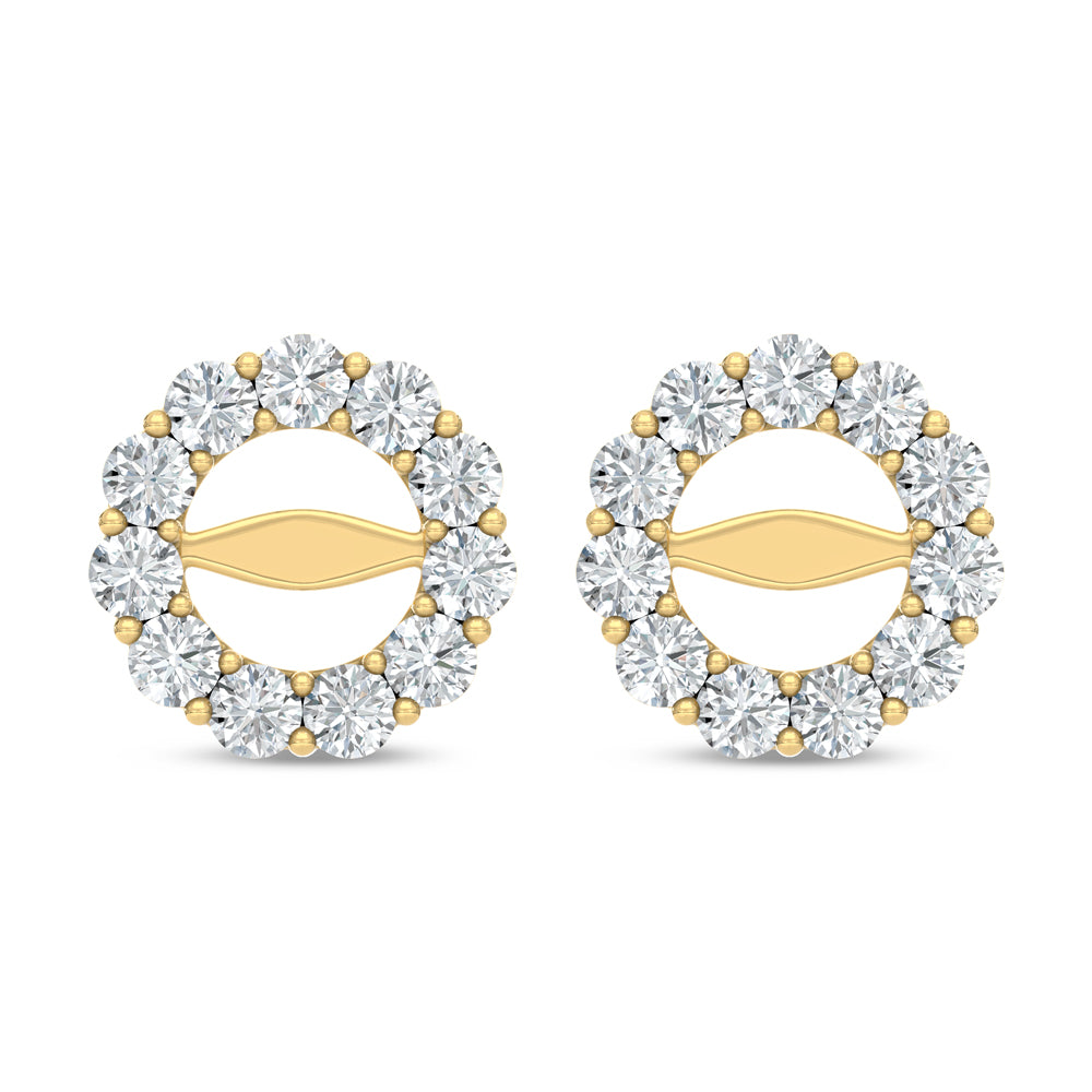 14K Yellow Gold Lab Grown Diamond 1 1/10 Ct.Tw. Jacket Earrings