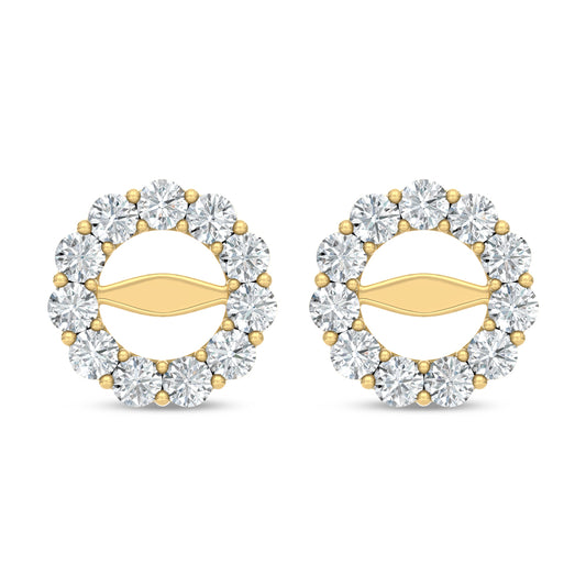 14K Yellow Gold Lab Grown Diamond 1 1/10 Ct.Tw. Jacket Earrings