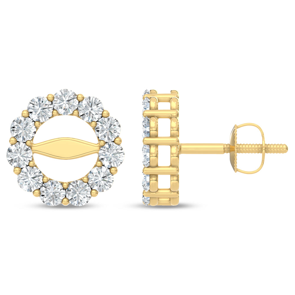 14K Yellow Gold Lab Grown Diamond 1 1/10 Ct.Tw. Jacket Earrings