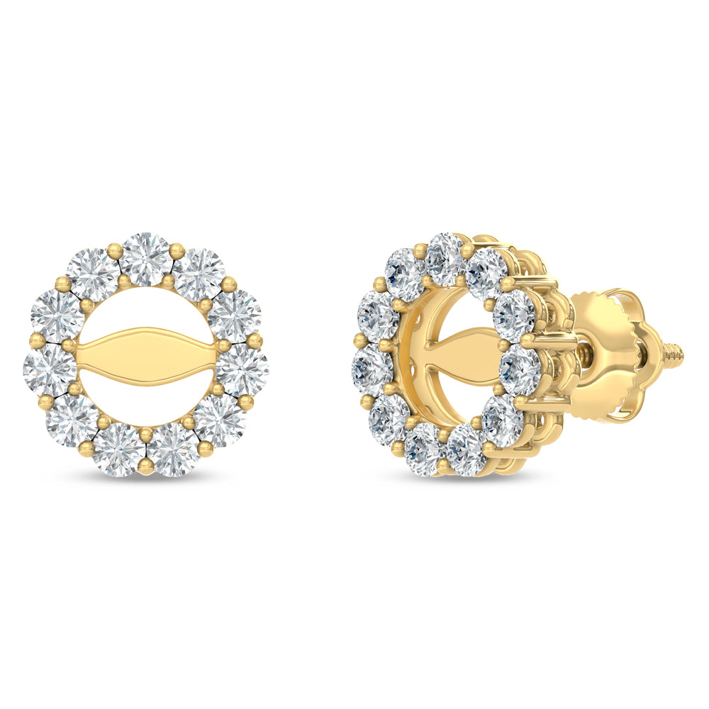 14K Yellow Gold Lab Grown Diamond 1/2 Ct.Tw. Jacket Earrings