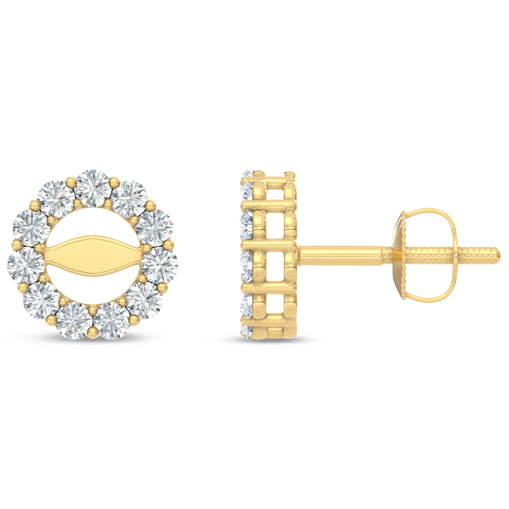 14K Yellow Gold Lab Grown Diamond 1/2 Ct.Tw. Jacket Earrings