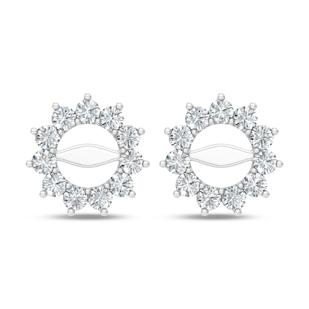 14K White Gold Lab Grown Diamond 3/4 Ct.Tw. Jacket Earrings