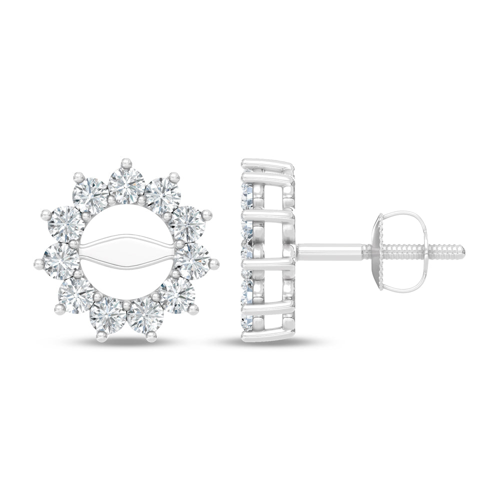 14K White Gold Lab Grown Diamond 3/4 Ct.Tw. Jacket Earrings