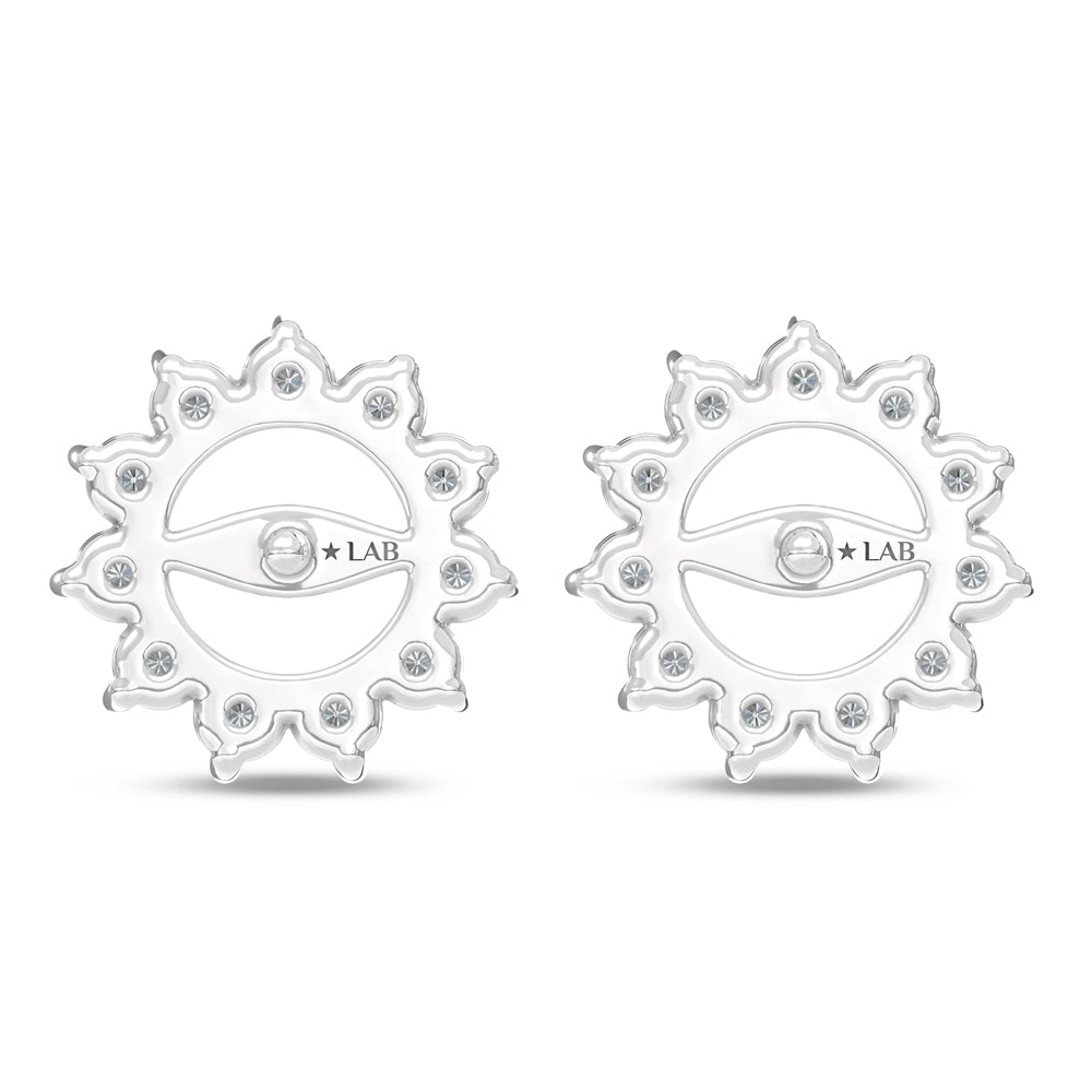 14K White Gold Lab Grown Diamond 3/4 Ct.Tw. Jacket Earrings