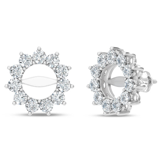 14K White Gold Lab Grown Diamond 2 1/5 Ct.Tw. Jacket Earrings