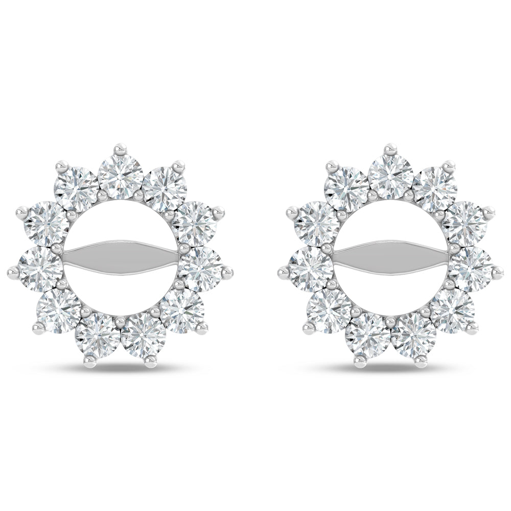 14K White Gold Lab Grown Diamond 2 1/5 Ct.Tw. Jacket Earrings