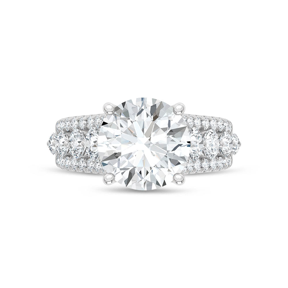 14K White Gold Lab Grown Diamond 6 1/5 Ct.Tw. Engagement Ring (Center 5ct)