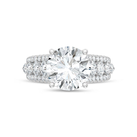 14K White Gold Lab Grown Diamond 6 1/5 Ct.Tw. Engagement Ring (Center 5ct)