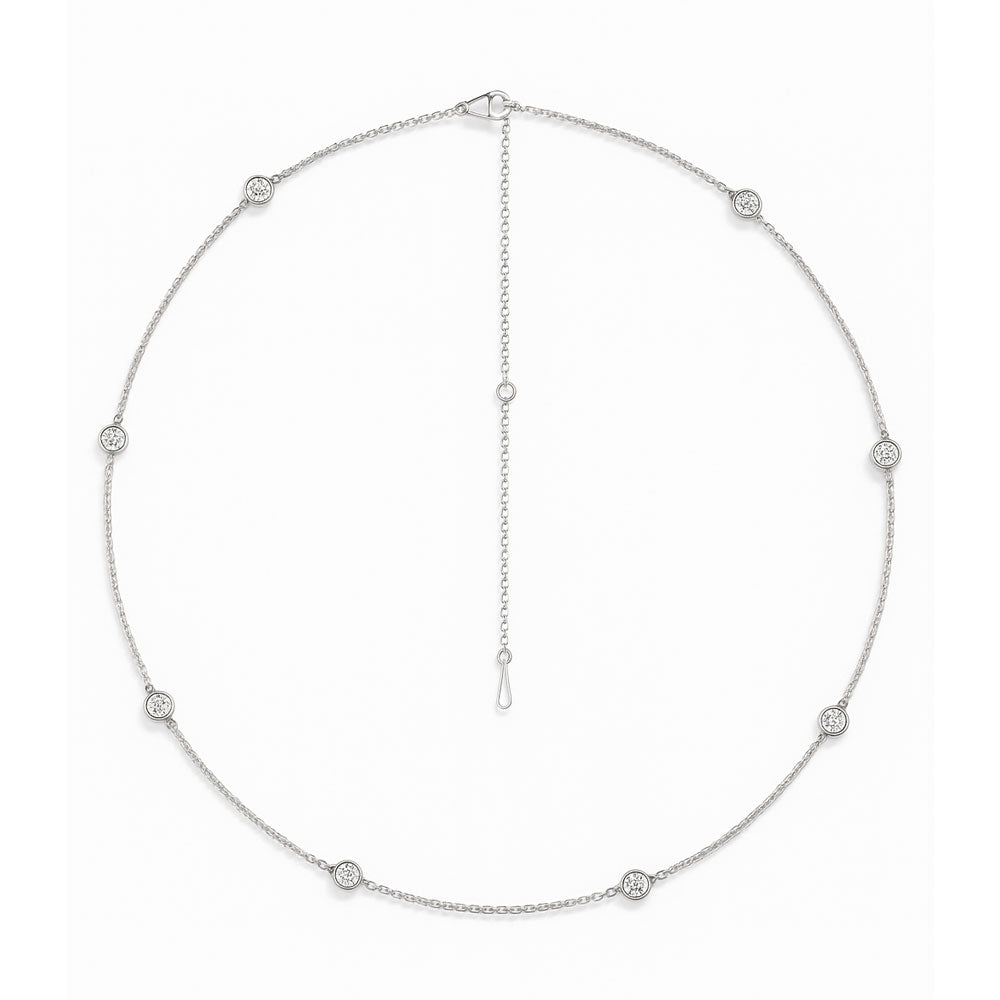 14K White Gold Lab Grown Diamond 1/4 Ct.Tw. Yard Chain Necklace (SIZE-16")