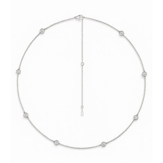 14K White Gold Lab Grown Diamond 1/4 Ct.Tw. Yard Chain Necklace (SIZE-16")