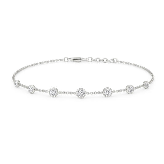 14K White Gold Lab Grown Diamond 1 1/2 Ct.Tw. Yard Chain Bracelet (SIZE-16")