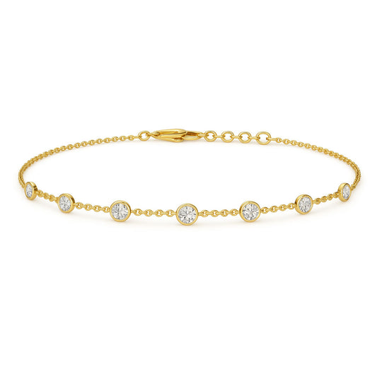 14K Yellow Gold Lab Grown Diamond 1/4 Ct.Tw. Yard Chain Bracelet (SIZE-16")