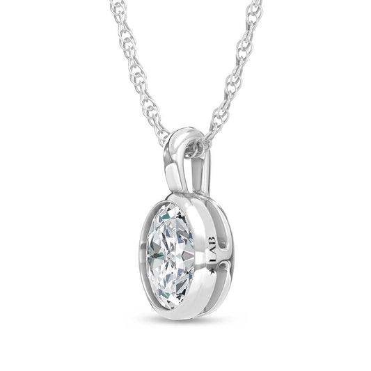14K White Gold Lab Grown Diamond 1/2 Ct.Tw.Fashion Pendant