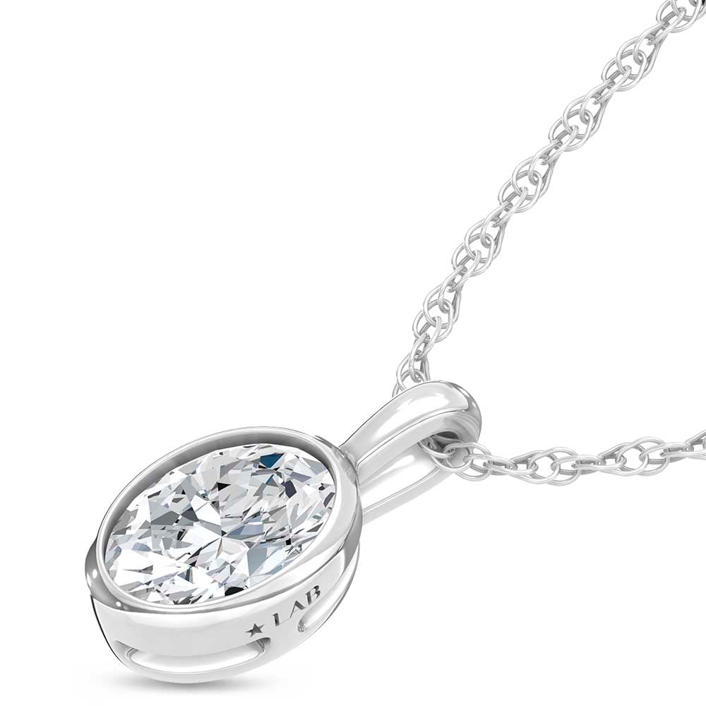 14K White Gold Lab Grown Diamond 1/2 Ct.Tw.Fashion Pendant