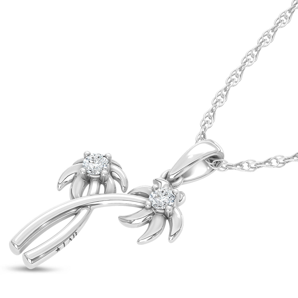 14K White Gold Lab Grown Diamond 1/10 Ct.Tw.Fashion Pendant