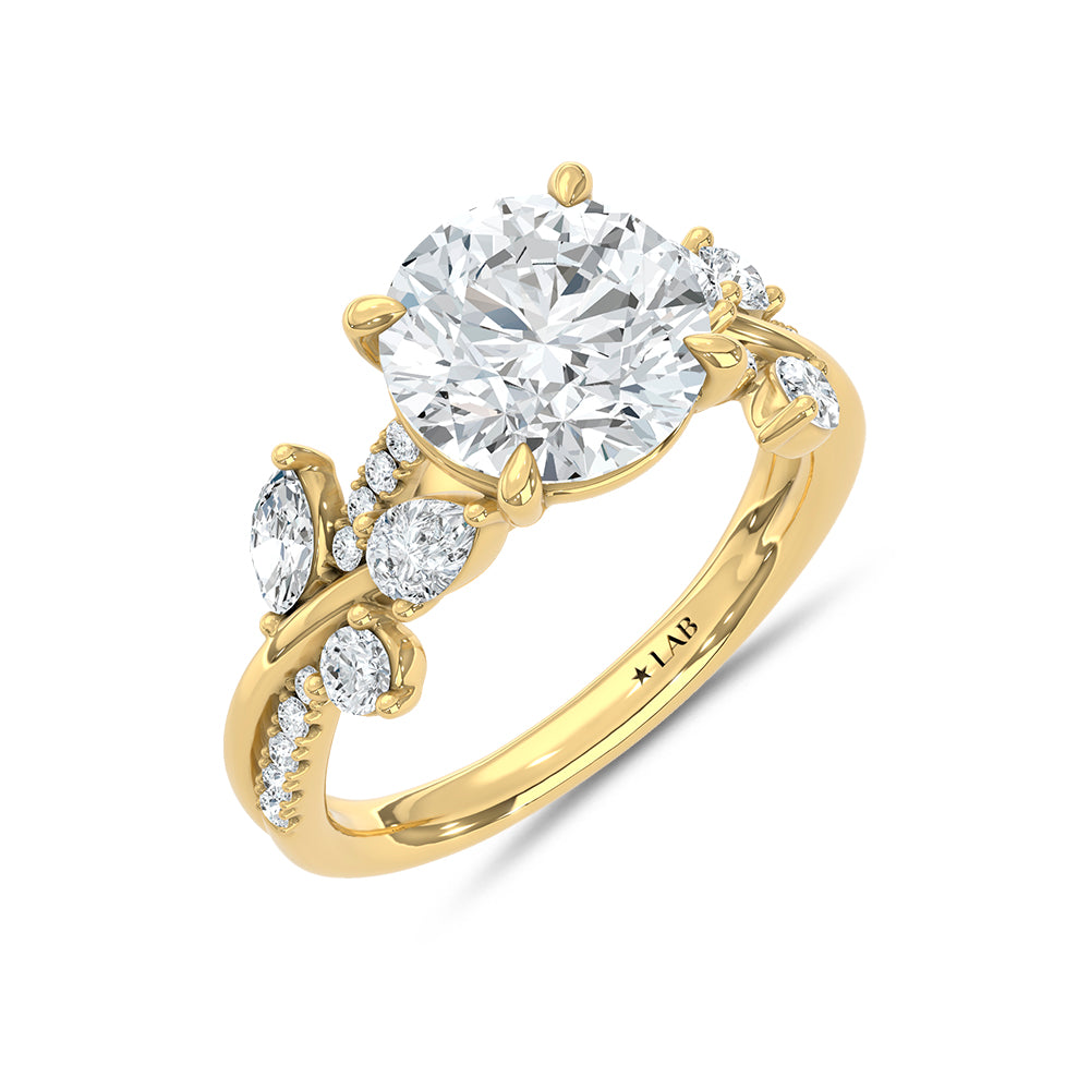 14K Yellow Gold Lab Grown Diamond 5/8 Ct.Tw. Engagement Ring
