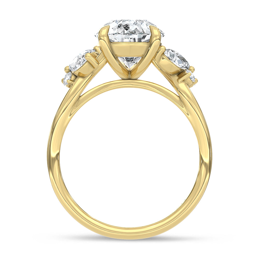 14K Yellow Gold Lab Grown Diamond 2 1/3 Ct.Tw. Pear Shape Engagement Ring (Center 3 ct)