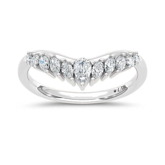 14K White Gold Lab Grown Diamond 3/8 Ct.Tw. Chevron Band