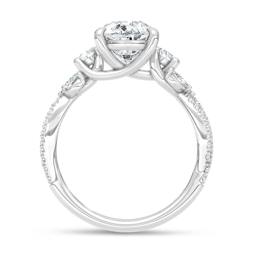 14K White Gold Lab Grown Diamond 2 1/2 Ct.Tw. Pear Shape Engagement Ring