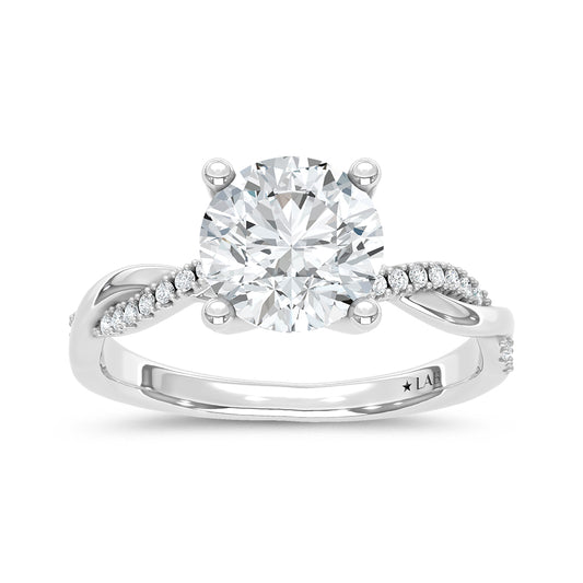 14K White Gold Lab Grown Diamond 2 1/5 Ct.Tw. Round Shape Engagement Ring (Center 2 ctw)