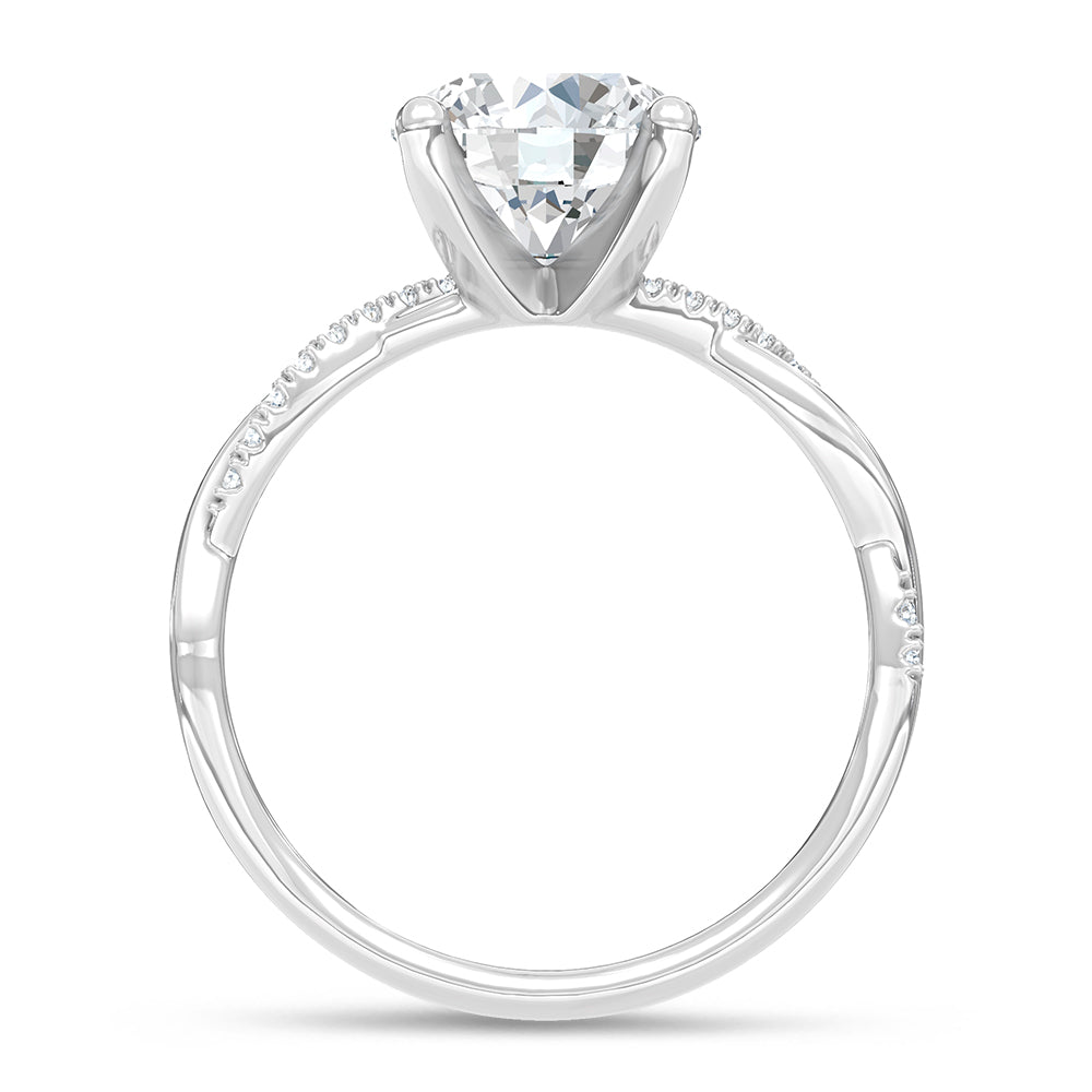14K White Gold Lab Grown Diamond 2 1/5 Ct.Tw. Round Shape Engagement Ring (Center 2 ctw)