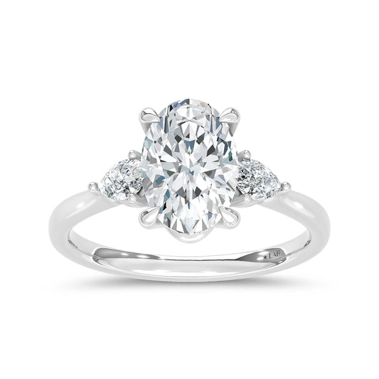 14K White Gold Lab Grown Diamond 2 1/4 Ct.Tw. Oval Shape Engagement Ring