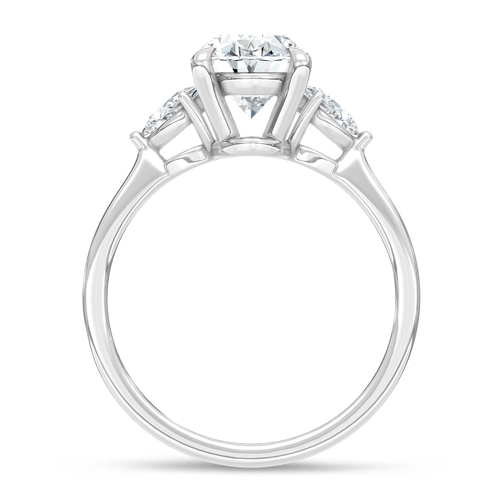 14K White Gold Lab Grown Diamond 2 1/4 Ct.Tw. Oval Shape Engagement Ring