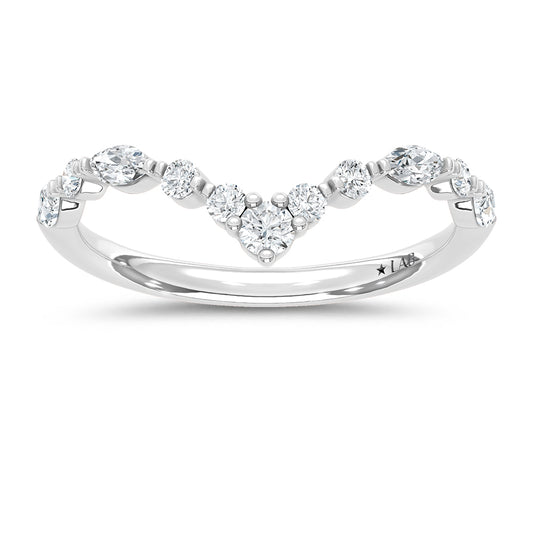 14K White Gold Lab Grown Diamond 3/8 Ct.Tw. Chevron Band