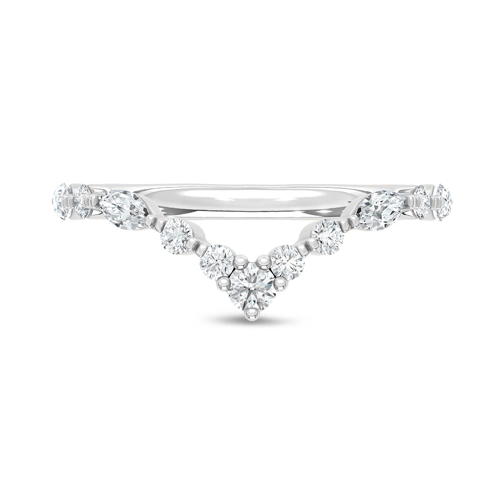 14K White Gold Lab Grown Diamond 3/8 Ct.Tw. Chevron Band