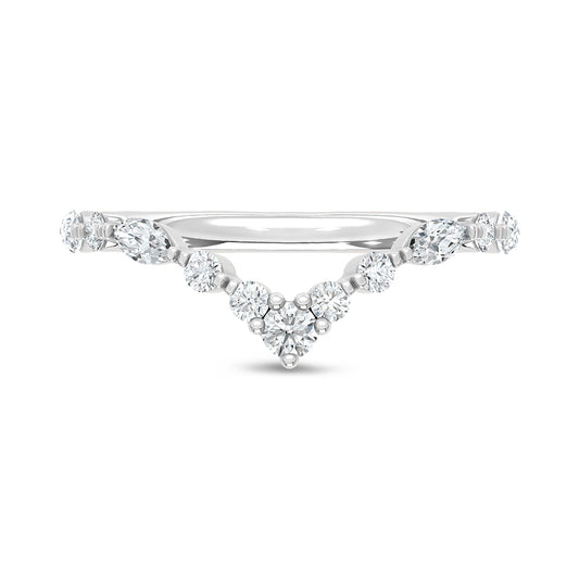 14K White Gold Lab Grown Diamond 3/8 Ct.Tw. Chevron Band