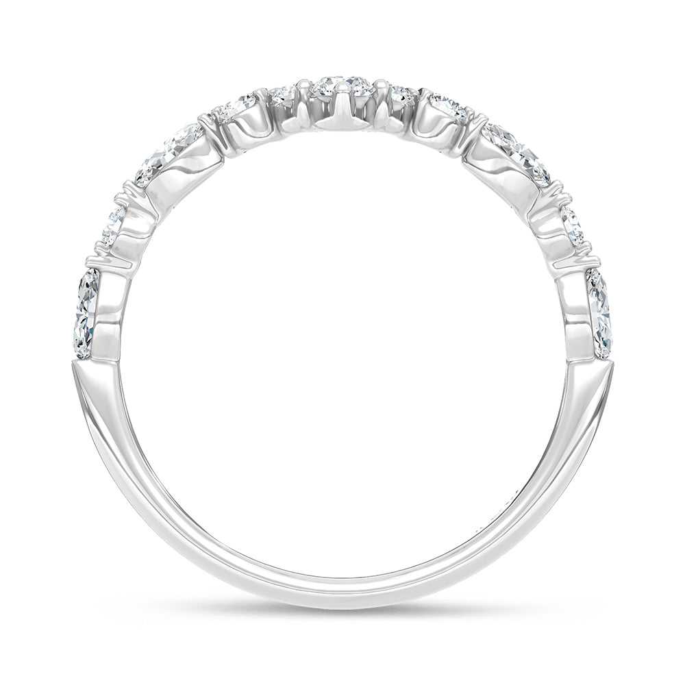 14K White Gold Lab Grown Diamond 3/8 Ct.Tw. Chevron Band