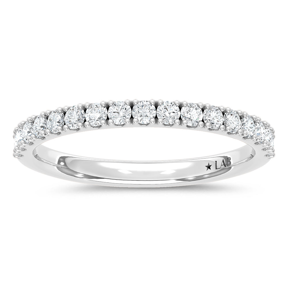 14K White Gold Lab Grown Diamond 3/8 Ct.Tw. Wedding Band