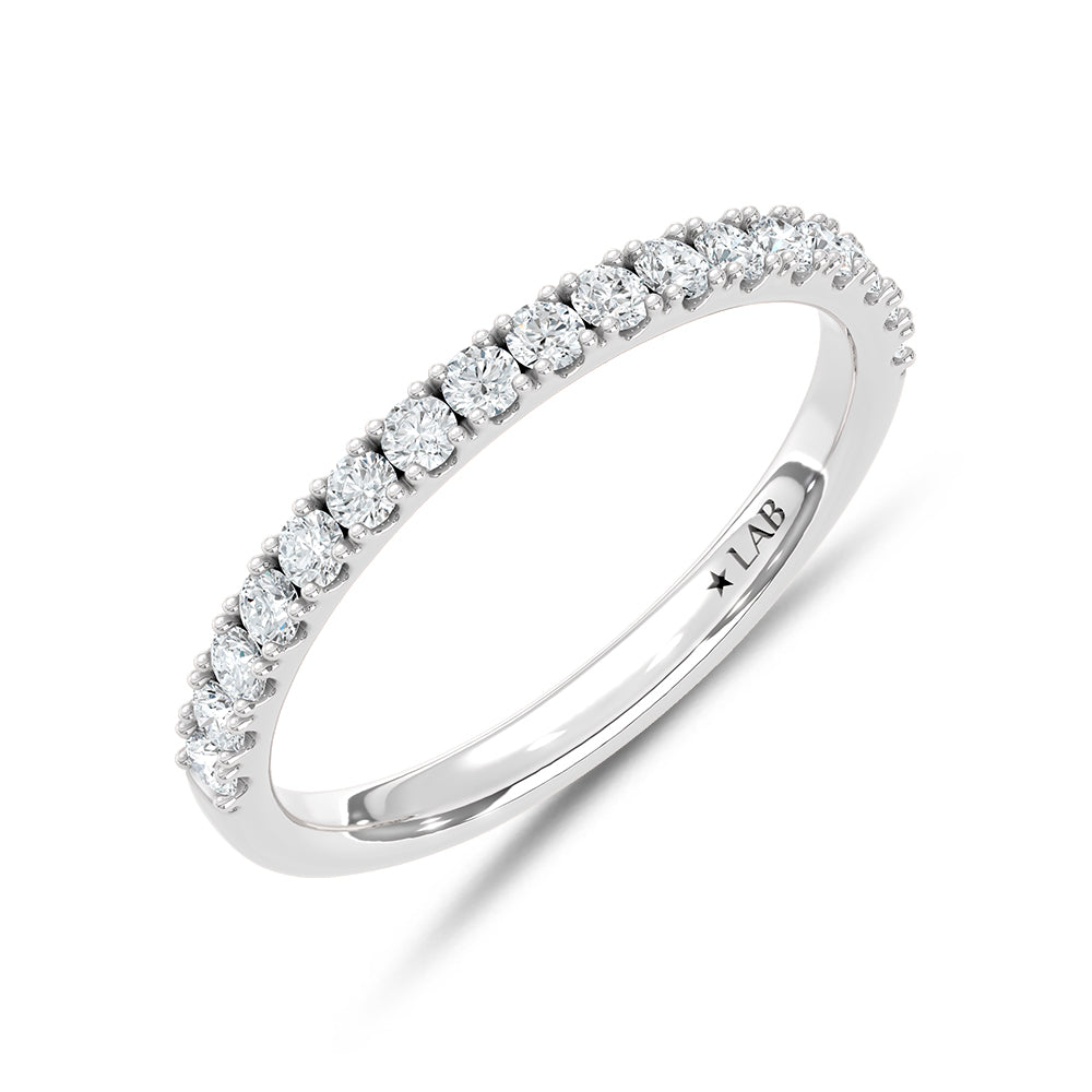 14K White Gold Lab Grown Diamond 3/8 Ct.Tw. Wedding Band