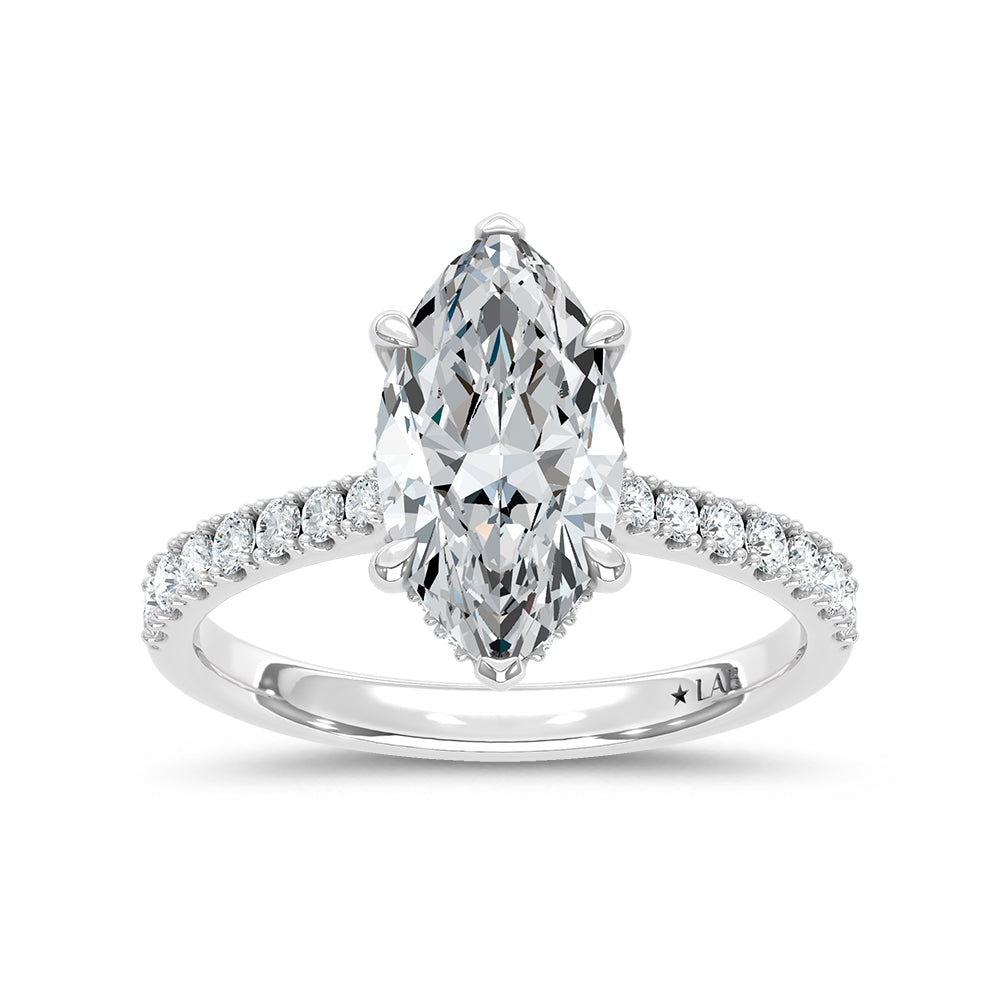14K White Gold Lab Grown Diamond 2 Ct.Tw. Marquise Shape Engagement Ring