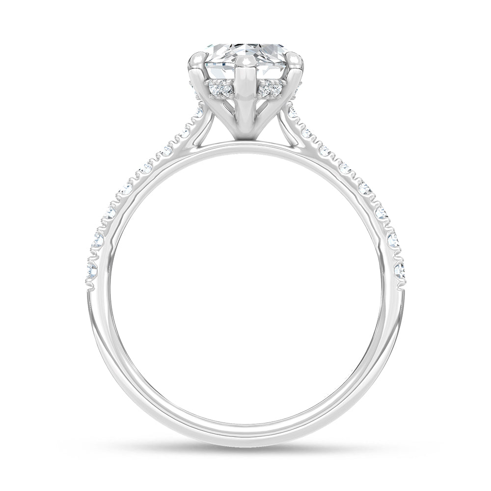 14K White Gold Lab Grown Diamond 2 Ct.Tw. Marquise Shape Engagement Ring