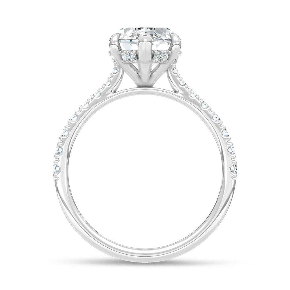 14K White Gold Lab Grown Diamond 3 3/8 Ct.Tw. Marquise Shape Engagement Ring