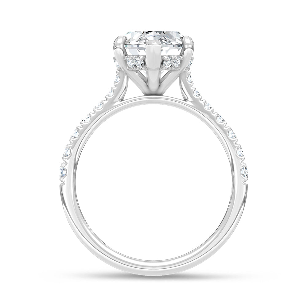 14K White Gold Lab Grown Diamond 4 1/2 Ct.Tw. Marquise Shape Engagement Ring