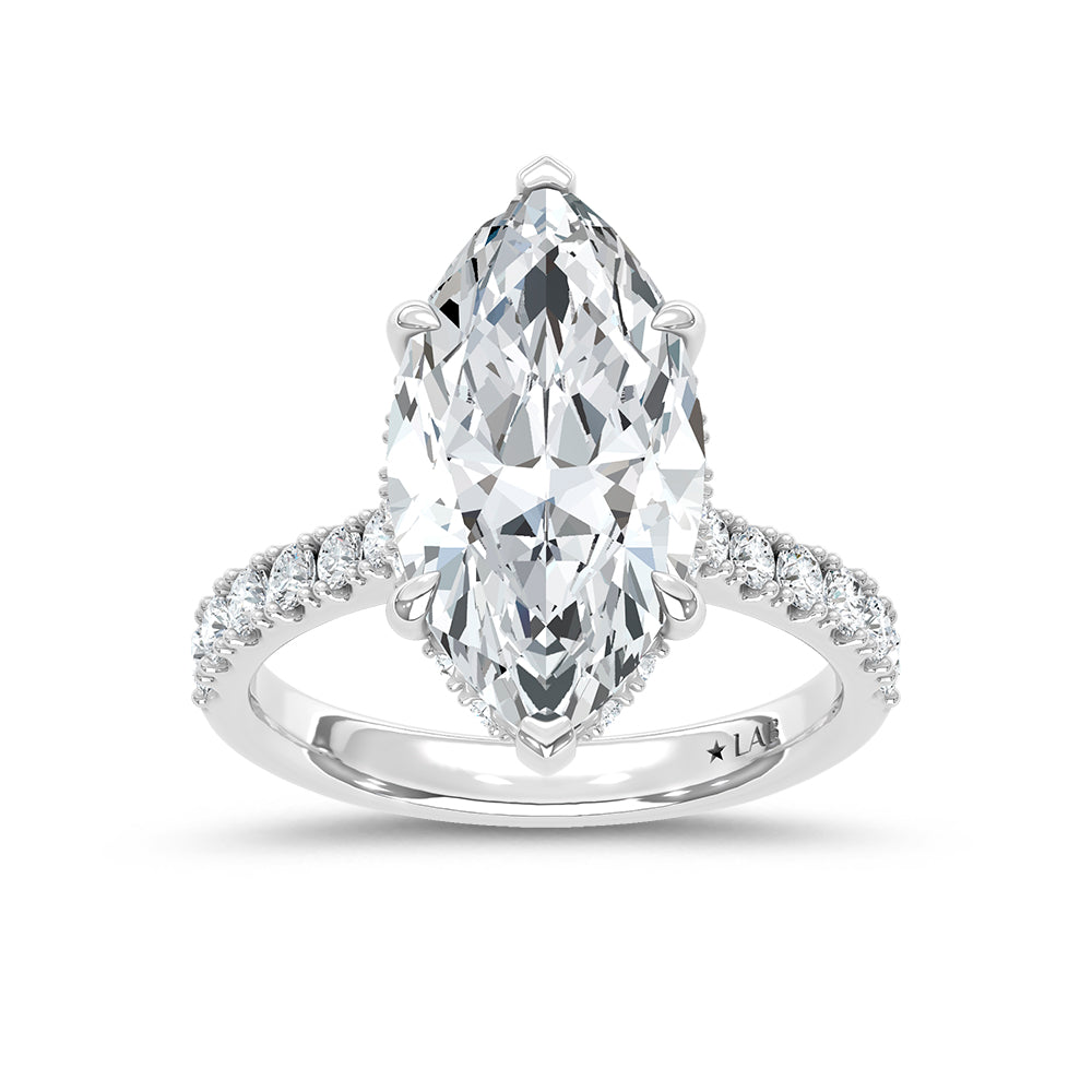 14K White Gold Lab Grown Diamond 5 5/8 Ct.Tw. Marquise Shape Engagement Ring